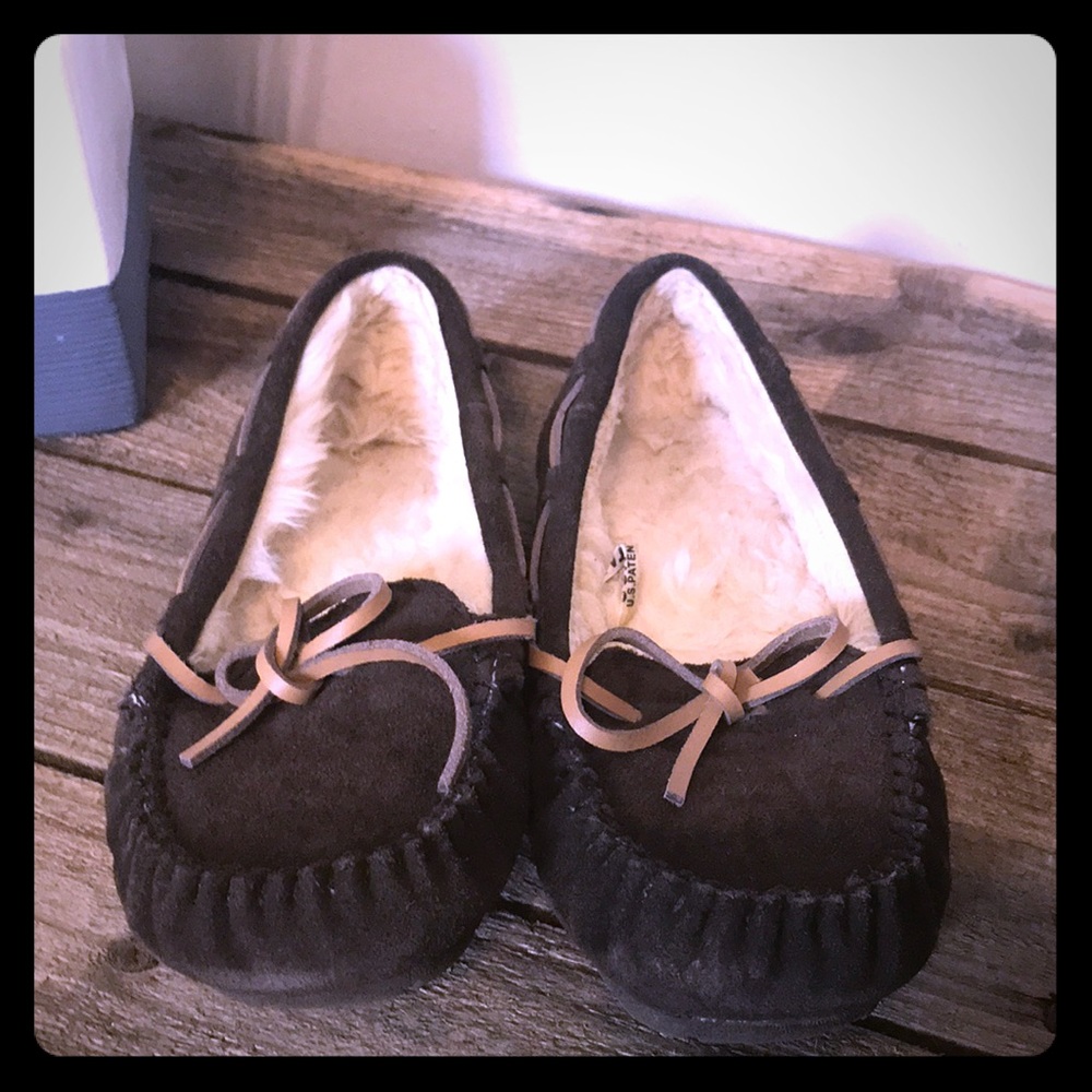Brown moccasins/slippers